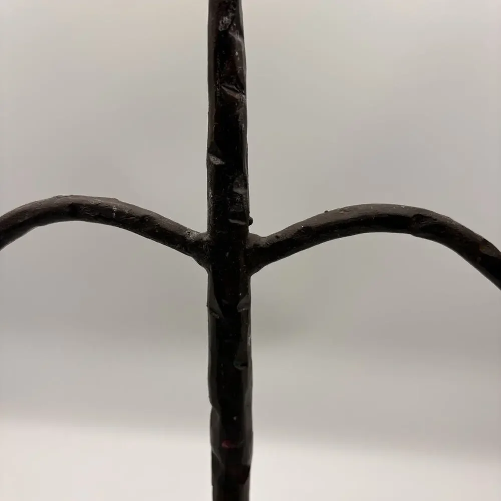 Iron Pinecone 3 Taper Candle Candelabra Fall Holiday Decor Bronze Finish Used